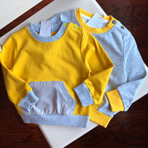 Loss clearance Class A childrens pure cotton sweater Boy baby spring and autumn top Childrens base shirt-19 6 2