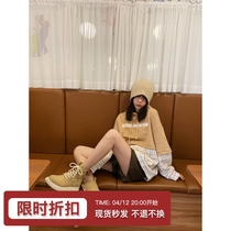 Small Read Customised Collision Color Splicing Alphabet Dressing womens spring new display slim temperament design Sensation Sleeve head with cap jacket