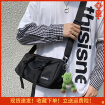 Inclined Satchel for mens leisure sports Small bags Japanese Tide Card 100 lap Street pat on the phone Backpack Lovers Student Satchel