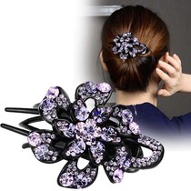 Distant love three-tooth duckbill clip hair headgear female rhinestone hairclip Korean back of the head large hairpin grab clip hair