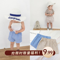 Cookie home baby shop girl new baby striped shorts summer baby cotton foreign pants