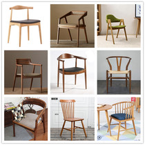 Nordic solid wood dining chair modern minimalist hotel chair home restaurant backrest armchair computer chair designer chair