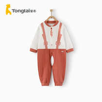 Tongtai jumpsuit Spring and Autumn New Baby open crotch dress 3-18 months male and female baby out foreign style jumpsuit