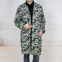 Camouflage Dust Button Mens and Womens Coat Adult Longer Wear-resistant Kitchen Long Sleeve Apron Overalls