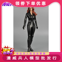 Sixteen men in black one-piece women's leather suits ZY15-2 and ZY15-3 available D black widow spot