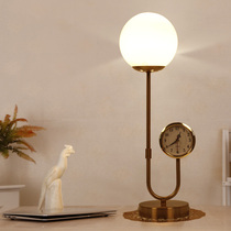 Modern simplicity with clock table lamp Bedroom bedside Creative fashion Feeding warm energy-saving glass lamps Lighting