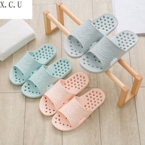 Slipper ladies summer indoor home non-slip soft bottom home bath water leakage home hollow bathroom slippers men