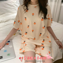 Japanese soft honeys Summer cute pyjamas woman pure cotton Home Clothing Thin Short Sleeve Shorts Suit