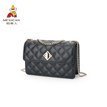 Scarecrow lady bag 2021 new trendy cowhide small fragrance spring and summer lingge shoulder bag messenger small square bag