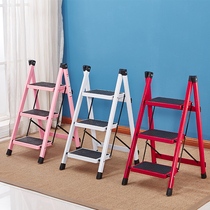 Ladder Home Folding Stool Multi-function escalator Thickened Iron Pipe Pedal Indoor Herringbone Ladder Three-Step Ladder