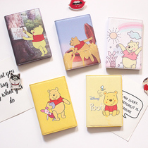 Cute Cute pooh pooh bear passport set ins simple cartoon passport holder bag ticket holder wedding certificate cover