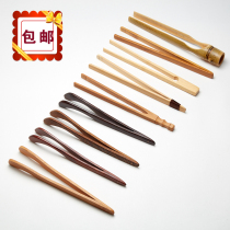 Tea clip stainless steel bamboo clip tea ceremony tea clip bamboo tea cup clip tweezers tea set wood clip