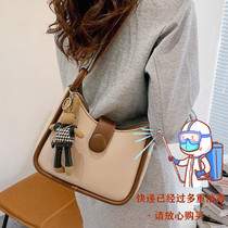 France Cone Koery genuine leather handloom bag woman 2022 new tide burst net red woven inclined satchel bag