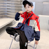 Boys' jacket 3-in-1 removable 2023 new children's spring and autumn jacket thickened medium and large children's autumn and winter clothing trendy