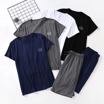 Thin Ice Silk modal cotton home wear short sleeve shorts loose casual can wear mens summer pajamas set
