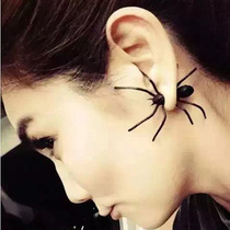 Korean version of Harajuku three-dimensional exaggerated earrings Super Black Spider fashion personality piercing earrings for men and women couples earrings
