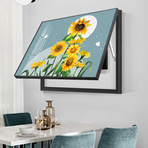 Sunflower restaurant meter box shielding box decorative painting Nordic style plant flower single hydraulic electric box hanging painting