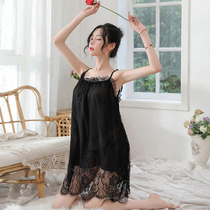 Night Spice Sleeping Clothing Sexy Slut Winter Pick Up Bed Passion Temptation Big Code Loose Spring Autumn Lace Silk Sleeping Skirt Woman