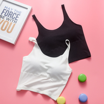 Pure cotton belt chest pad anti-light wrap chest chest chest female summer back low chest bottom underwear Net red vest bra thin