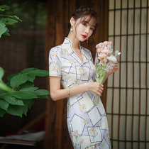 National tide bombing Street cheongsam skirt women Summer improvement Young daily new style 2021 New Republic of China small dress girl