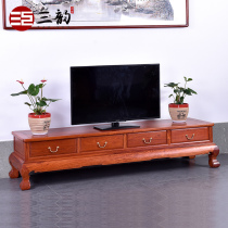 Mahogany furniture Myanmar pear simple solid wood TV cabinet combination big fruit red sandalwood Chinese antique film and television cabinet Z