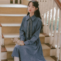 Spring and autumn long-sleeved dress womens autumn 2021 new explosion-style forest super fairy skirt autumn and winter long dress