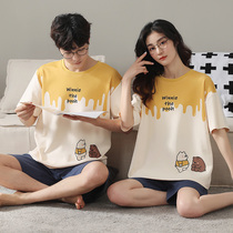 2 sets of price couples pyjamas ladies Summer new pure cotton short sleeves Korean version Home Men All-cotton Thin suit