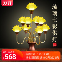 Colorful led for Buddha glazed lotus lanterns Buddha lights for temples 13-product Buddha lanterns