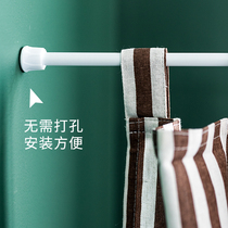 Curtain Tie Rod Retractable Manual Pull Rod Door Curtain Rod Free of punch Curtain Mounting Tool Hook Wall Hook Accessories