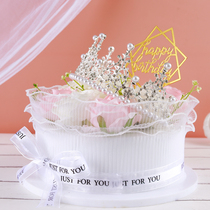 Cake model simulation 2021 New Net red pop crown birthday fake cake plastic samples can be customized