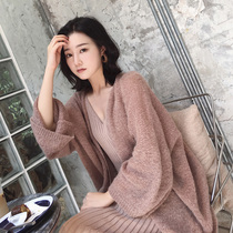 Small knit cardigan jacket women 2020 new Korean version of lazy wind pullover sweater women loose wear tide