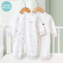 Newborn baby underwear cotton long sleeve jumpsuit spring and autumn ha clothing butterfly 0-6 months climbing clothing newborn baby supplies