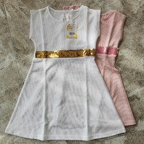 Golf Foreign Trade Original Single Child Clothing Women Children Summer Golf Sport Short Sleeve Dress Dress 3-13 White Pink