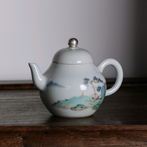 Jingdezhen small ceramic bubble teapot filter teapot single hand-painted landscape kung fu tea set
