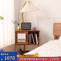 Nordic solid wood simple newspaper rack Japanese cherry wood ins Wind magazine cabinet light luxury multifunctional side cabinet bedside table