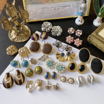 Antique Vintage Earrings European and American Ins Middle-and-medieval imported products elegant and refined trendy ancient 100 hitch-ear clips R2