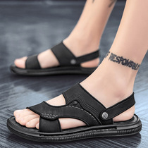 2021 new sandals men Korean spring summer casual leather beach slippers men wear leather sandals