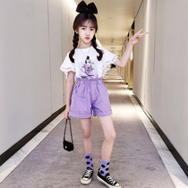 Girls suit summer clothing online red ocean gas 2021 New CUHK Tong 10 Summer 12 12 13 Little girl 7 clothes 9