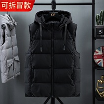 Tide Cards Autumn Winter Waistcoat Manhood Manhood Shoulder Casual Big Code Thickened Warm Vest Down cotton waistcoat Waistcoat Jacket