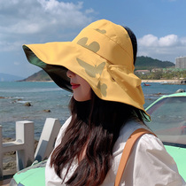 Sun hat childrens summer UV-proof empty top cycling sunscreen hat big eaves black face fishermans hat sun hat