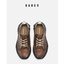 VEGETARIAN SUREN LACE-up mens shoes business casual retro breathable cowhide low-top shoes 18DNC094