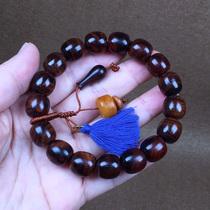 Hainans yellow flower pear (purple oil pear) 12x12mm drops of fragrant yellow sandalwood to play a barrel bead hand string