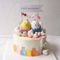 Egg shell chicken baby baking cake decoration decoration small chicken baby birthday full moon 100 days dress up supplies plug-in