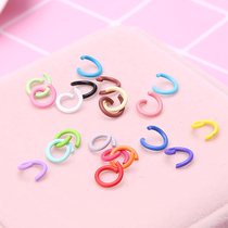 Color paint ring Opening connection ring Ring Single ring Keychain Pendant Material diy handmade jewelry