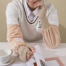 Autumn and winter long sleeve female work anti-dirt and anti-fouling student cute down jacket cotton sleeve sleeve male