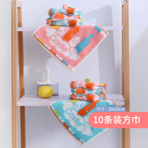 10 small towels pure cotton square children Primary School students wipe hands wash face small square towel 25*25 Kindergarten Gifts