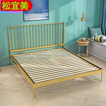 Nordic light luxury style wrought iron bed Simple modern ins net celebrity 1 5m1 8m furniture wedding bed Princess double bed