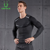 Fitness clothes mens long-sleeved breathable quick-drying clothes Basketball T-shirt summer gym running elastic tights