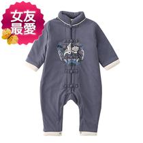 Baby Coating Winter Thickening C Warm Christmas Conjoined Clothes Winter Baby Out Wearing of Coated Conjoined Lian