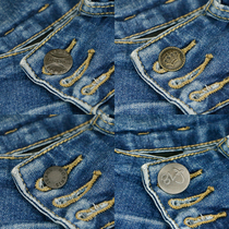  Denim jacket button accessories Pants change waistline Bib pants Fixed metal buttons Round clothes button free